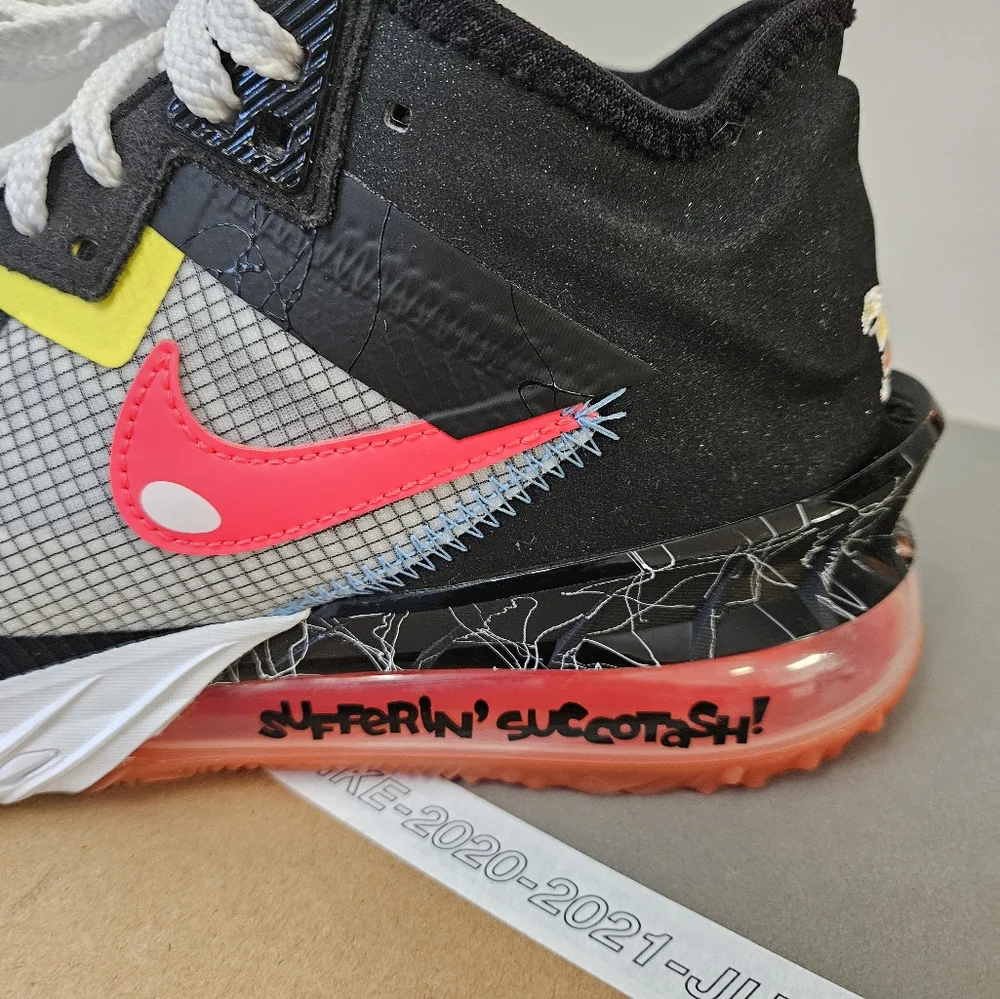 LeBron XV111 Low Nike, 8 Men's, White/ Bright  Crimson- Black - Picture 4 of 16